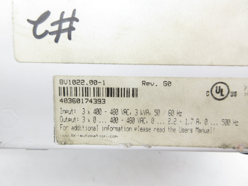 BR AUTOMATION 8V1022.00-1 REV. G0 480VAC UNMP