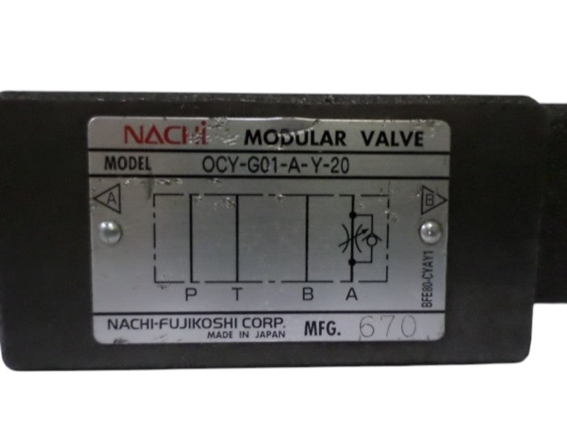 NACHI OCY-G01-A-Y-20 MODULAR VALVE UNMP