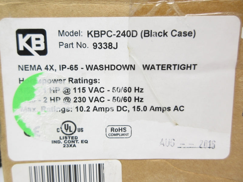KB ELECTRONICS KBPC-240D 9338J 115/230VAC 15.0A NSMP