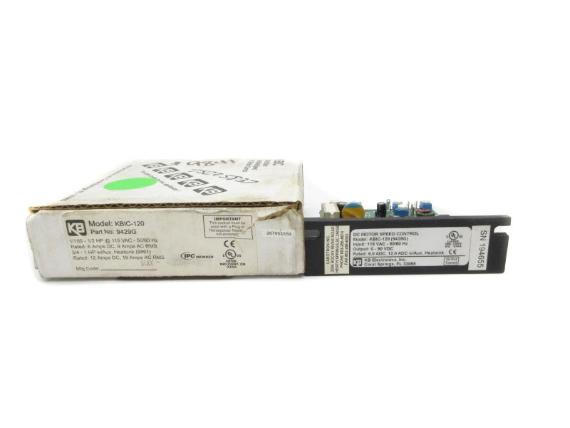 KB ELECTRONICS KBIC-120 9429G 115VAC 18A NSMP