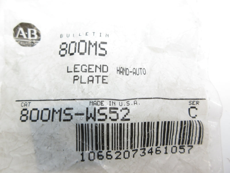 ALLEN BRADLEY 800MS-WS52 SER. C NSMP
