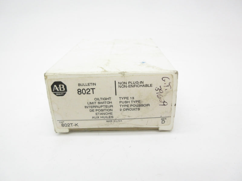 ALLEN BRADLEY 802T-K SER. D 120-600VAC 60A (WH) NSMP