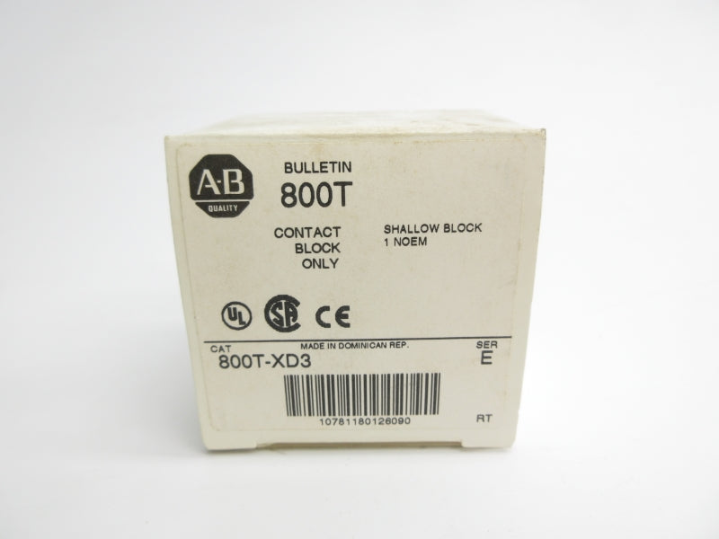 ALLEN BRADLEY 800T-XD3 SER. E 600V (WH) NSMP
