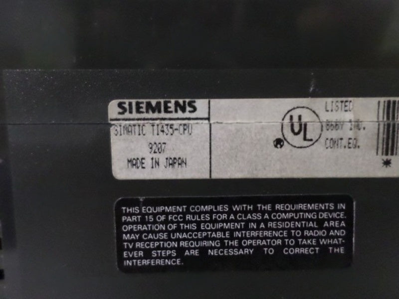 SIEMENS SIMATIC T1435-CPU MODULE AC POWER SUPPLY (W/KEY) UNMP