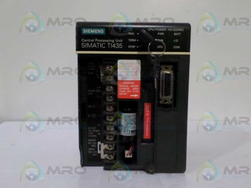 SIEMENS SIMATIC T1435-CPU MODULE AC POWER SUPPLY (W/KEY) UNMP