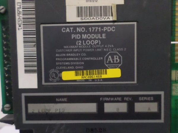 ALLEN BRADLEY 1771-PDC SER. A F/W B PID MODULE  UNMP