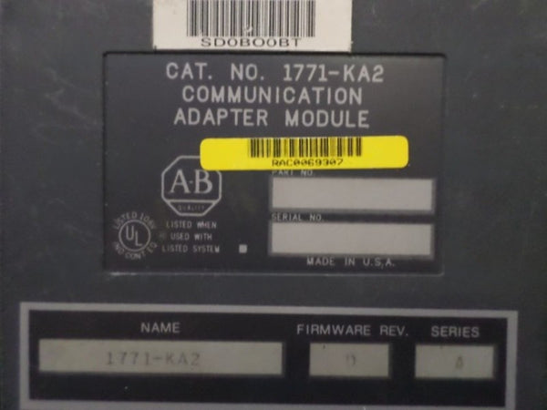 ALLEN BRADLEY 1771-KA2 SER. A F/W D COMMUNICATION ADAPTER MODULE  UNMP
