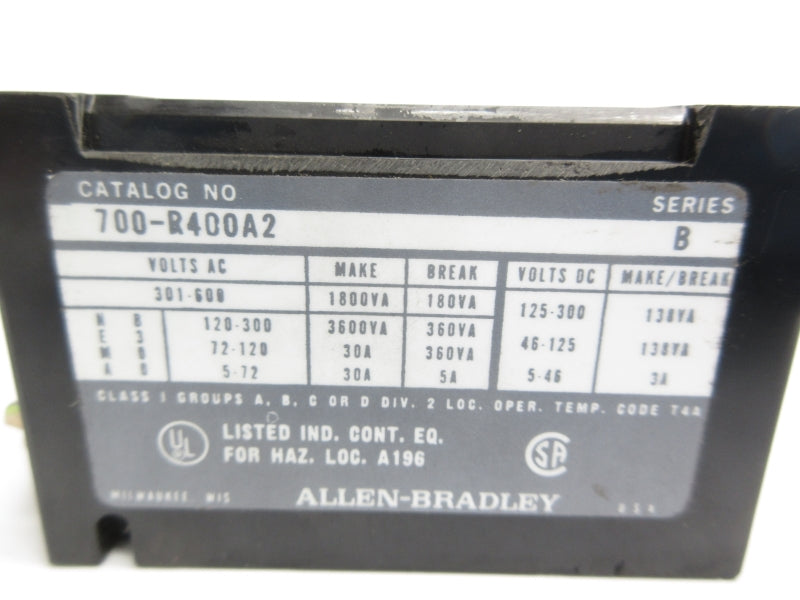 ALLEN BRADLEY 700-R400A2 SER. B 240V 30A (AS PICTURED) UNMP