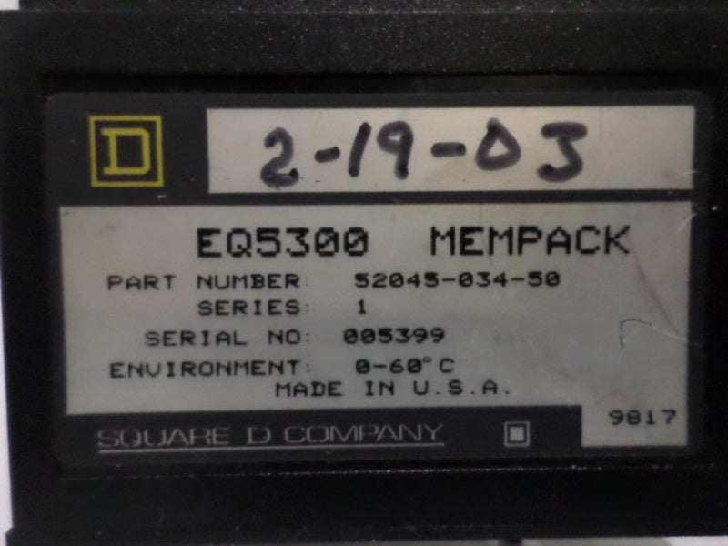 SQUARE D EQ5300 MEMPACK MEMORY MODULE UNMP