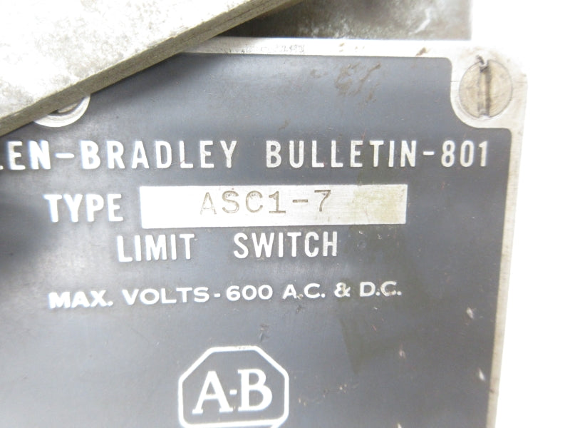 ALLEN BRADLEY 801-ASC1-7 600VAC UNMP