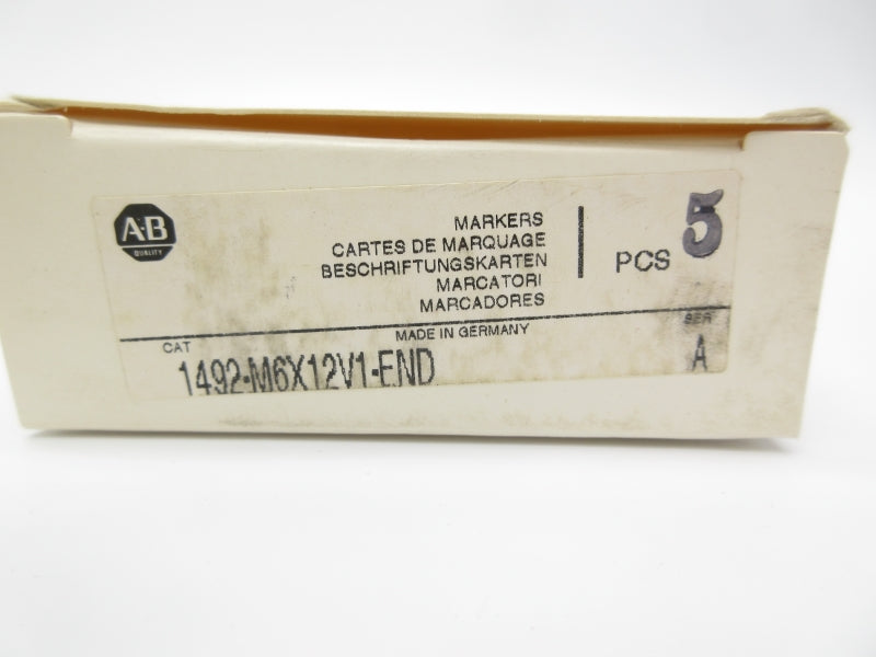 ALLEN BRADLEY 1492-M6X12V1-END SER. A (PKG OF 5) (WH) NSMP