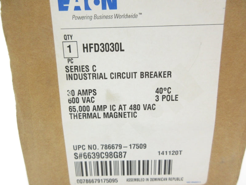 EATON HFD3030L SER. C 600VAC 30A NSMP