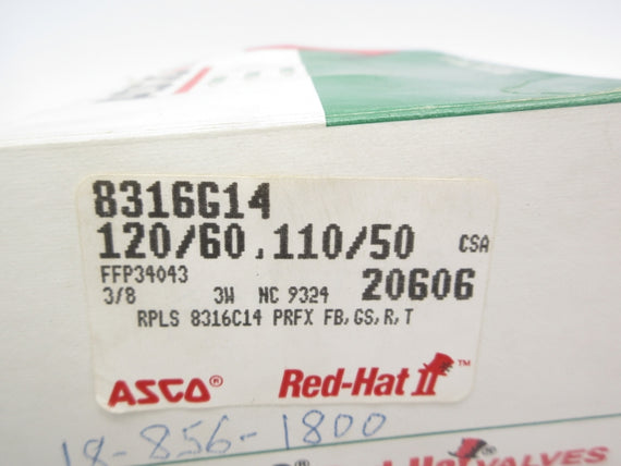 ASCO 8316G14 110/120V 10-250PSI 3/8" NSMP