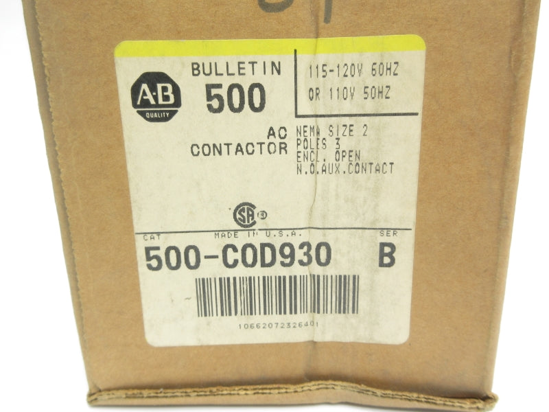 ALLEN BRADLEY 500-COD930 SER. B 110/115-120V 45A (BR/YL) NSMP
