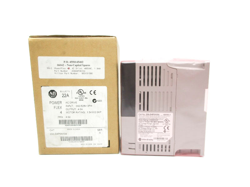 INDUSTRIAL SPARE PART 22A-D4P0N104 SER. A F/W 4.02 342-528VAC 5.7A NSMP