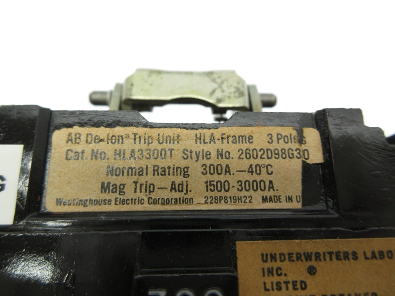 WESTINGHOUSE HLA3300T 300A UNMP