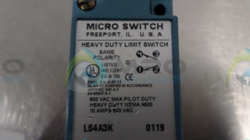 HONEYWELL LS4A3K HEAVY DUTY LIMIT SWITCH NSMP
