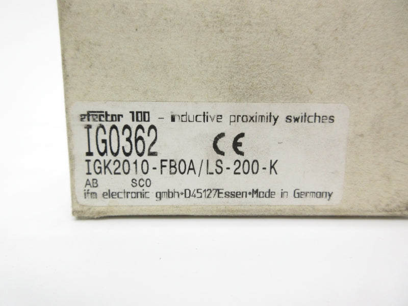 IFM EFECTOR IGK2010-FBOA/LS-200-K IG0362 NSMP