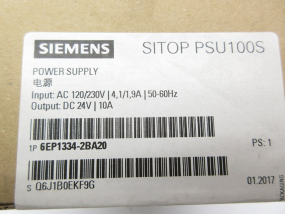 SIEMENS 6EP1334-2BA20 120/230VAC 4.1-1.9A NSFS