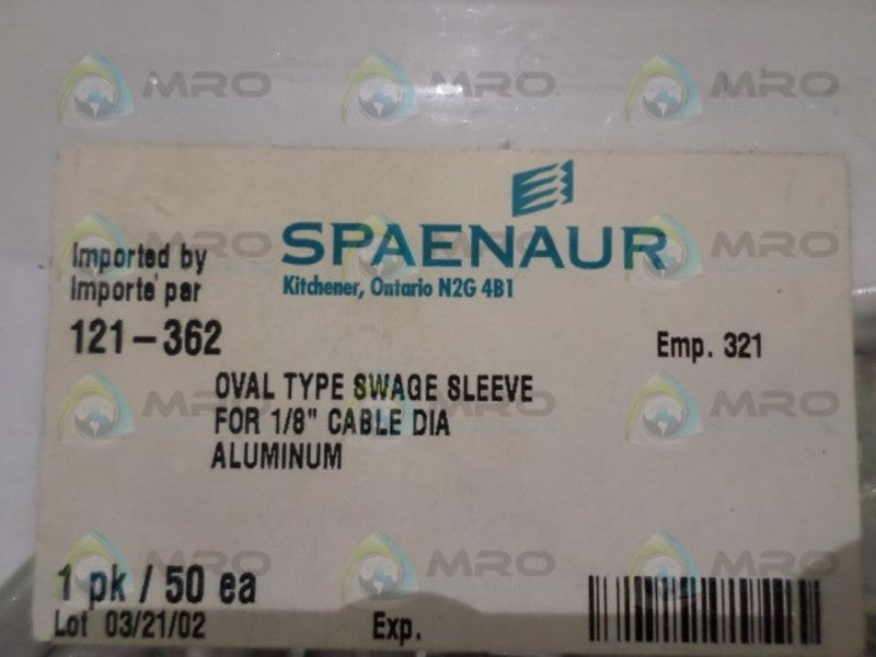 SPAENAUR 121-362 SWAGE SLEEVE  NSMP