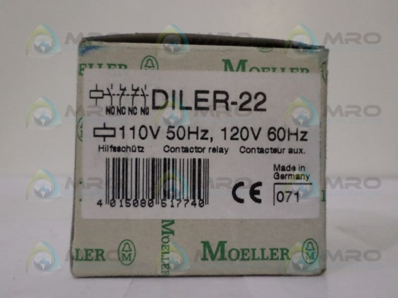 KLOCKNER MOELLER DILER-22 CONTACTOR RELAY 110/120V NSMP