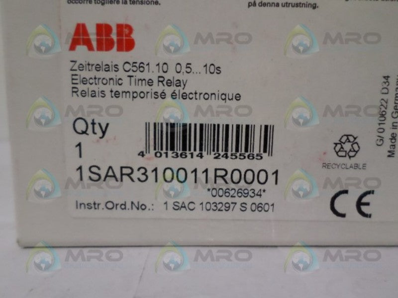 ABB 1SAR310011R0001 ELECTRONIC TIME RELAY  NSMP