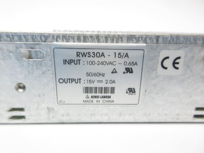 NEMIC LAMBDA RWS30A-15/A 100-240VAC 0.65A NSNP