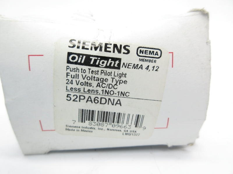 SIEMENS 52PA6DNA 24VAC/DC NSMP