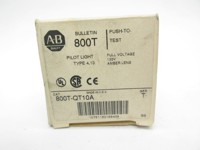 ALLEN BRADLEY 800T-QT10A SER. T 120VAC/DC (GY/BL) NSMP