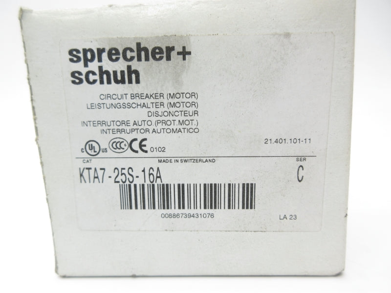 SPRECHER+SCHUH KTA7-25S-16A SER. C 690V 10-16A NSMP