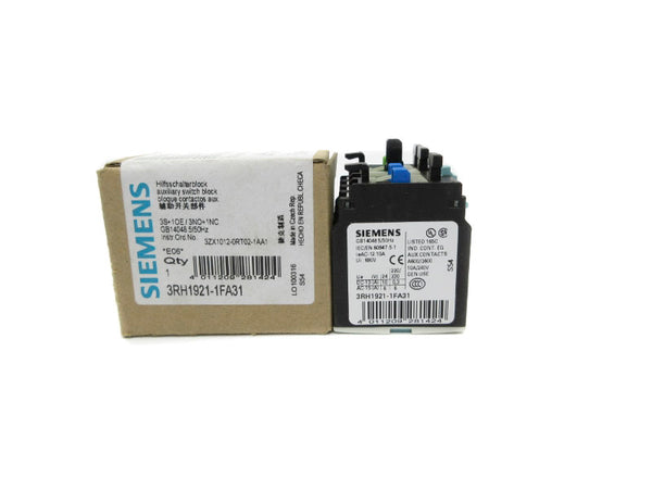 SIEMENS 3RH1921-1FA31 240V 10A NSMP