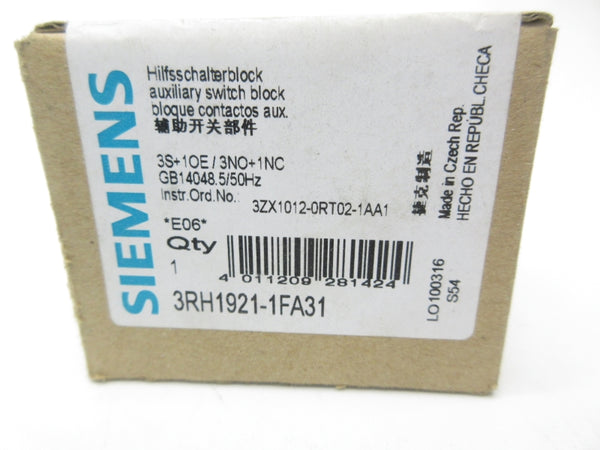 SIEMENS 3RH1921-1FA31 240V 10A NSMP