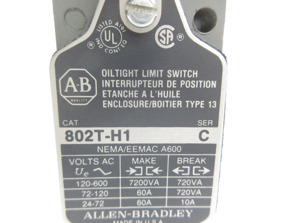 ALLEN BRADLEY 802T-H1 SER. C 120-600VAC 60A NSNP