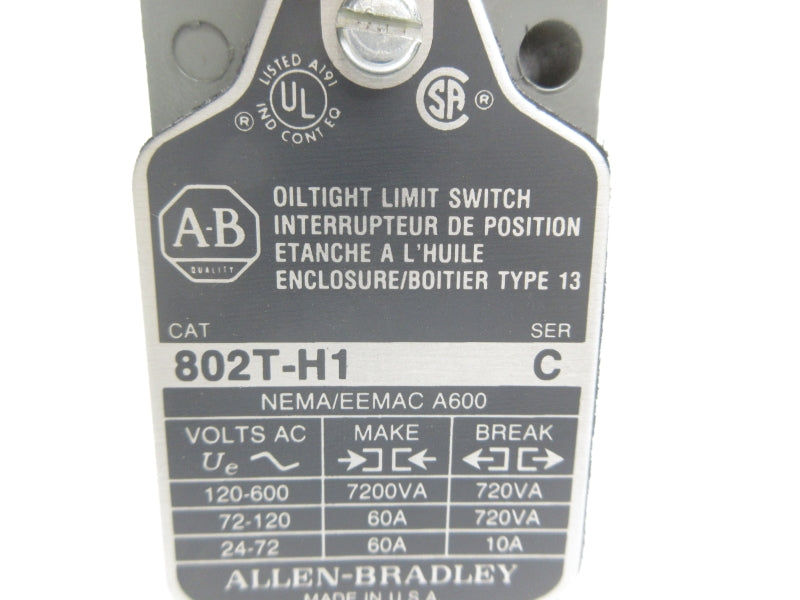 ALLEN BRADLEY 802T-H1 SER. C 120-600VAC 60A NSNP