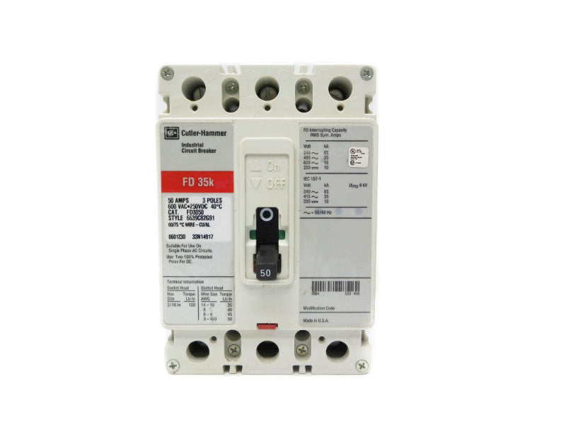 CUTLER HAMMER FD3050 600VAC 50A NSNP