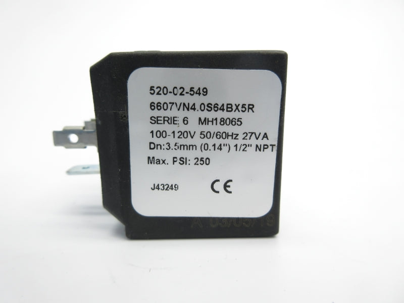 SPARE PART 520-02-549 6607VN4.0S64BX5R 100-120V 250PSI (AS PICTURED) UNMP