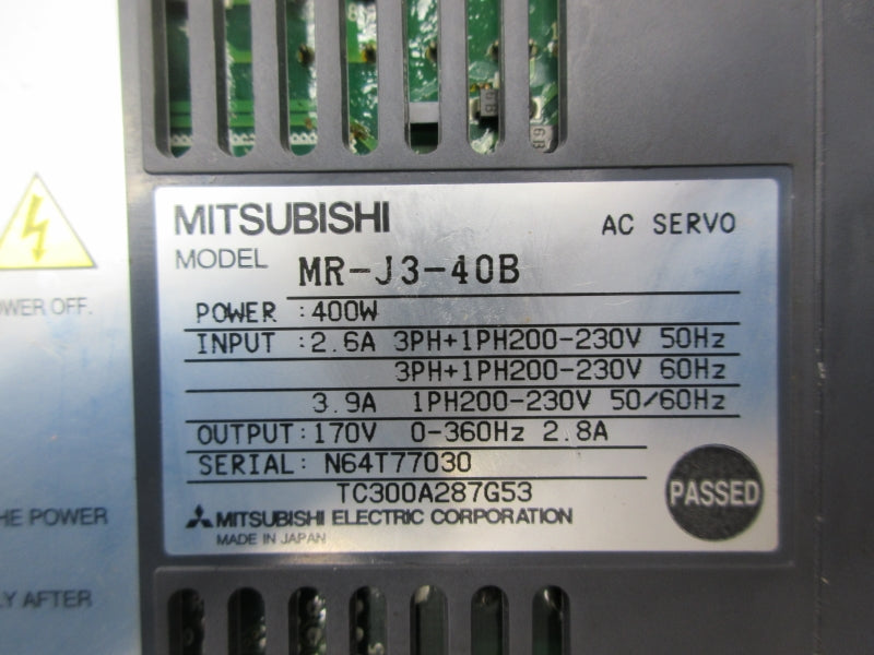 MITSUBISHI MR-J3-40B 200-230V 2.6A UNMP