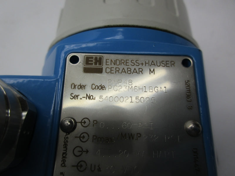 ENDRESS+HAUSER PMP48-PC23M6H1BGA1 30VDC 60PSI NSNP