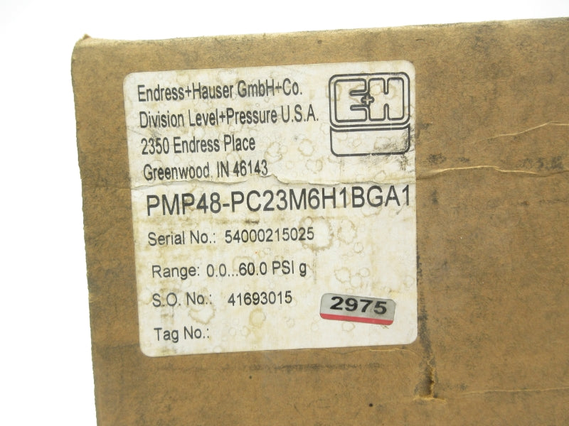 ENDRESS+HAUSER PMP48-PC23M6H1BGA1 30VDC 60PSI NSNP