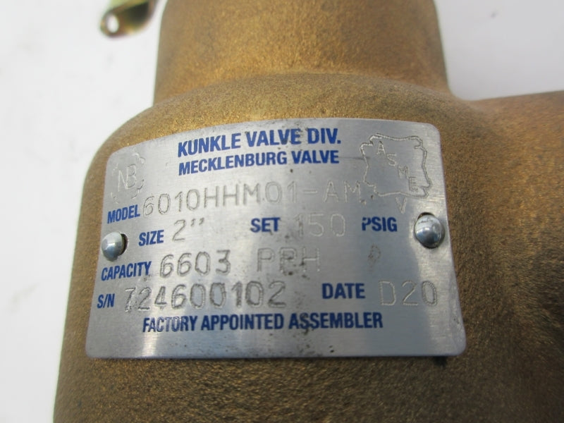 KUNKLE VALVE 6010HHM01-AM150 150PSI 2" UNMP