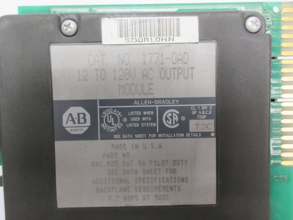 ALLEN BRADLEY 1771-OAD 12-120VAC 8A UNMP