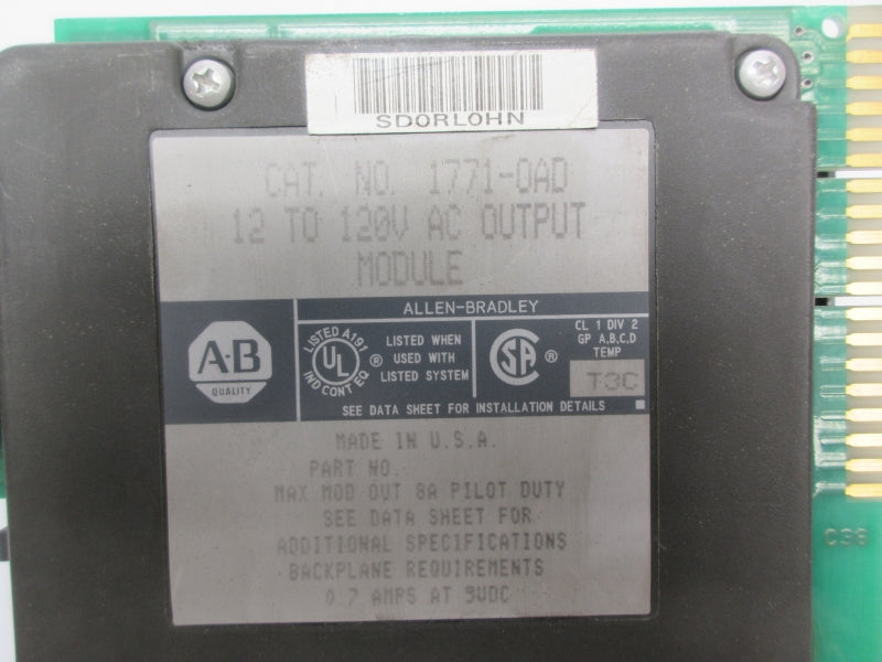 ALLEN BRADLEY 1771-OAD 12-120VAC 8A UNMP