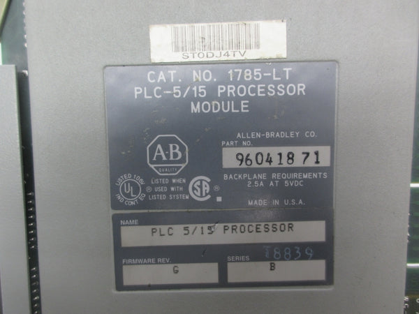 ALLEN BRADLEY 1785-LT SER. B F/W G 5VDC 2.5A (NO KEY) UNMP