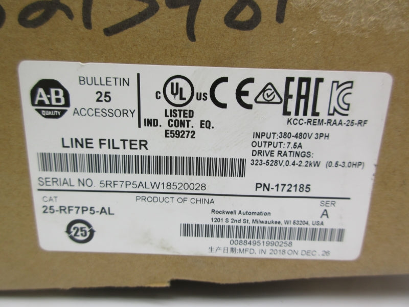 ALLEN BRADLEY 25-RF7P5-AL SER. A 380-480V 7.5A NSMP