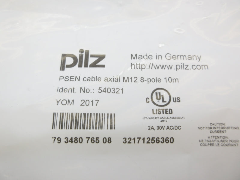 PILZ PSENCABLEAXIALM128POLE10M 540321 30VAC/DC 2A NSMP