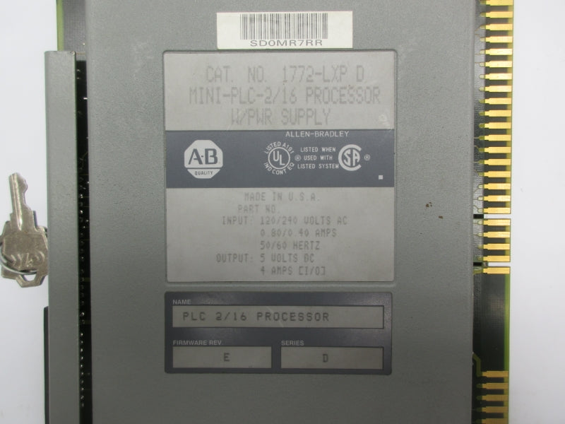 INDUSTRIAL SPARE PART 1772-LXP SER. D F/W E 120/240VAC 0.80/0.40A UNMP