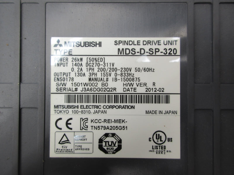 MITSUBISHI MDS-D-SP-320 270-311VDC 140A UNMP
