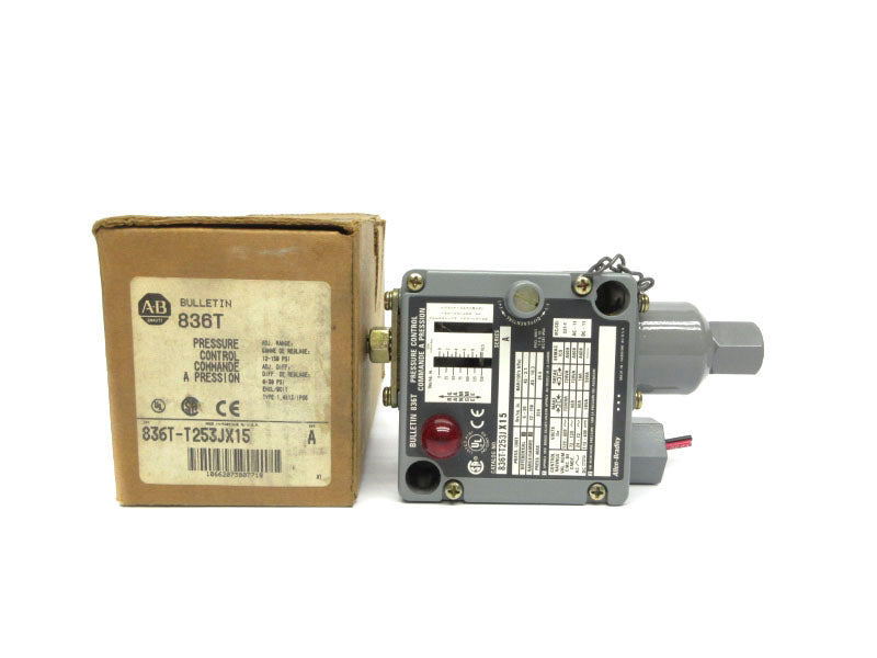 ALLEN BRADLEY 836T-T253JX15 SER. A 120-600VAC 60A 12-150PSI (BR/WH) NSMP