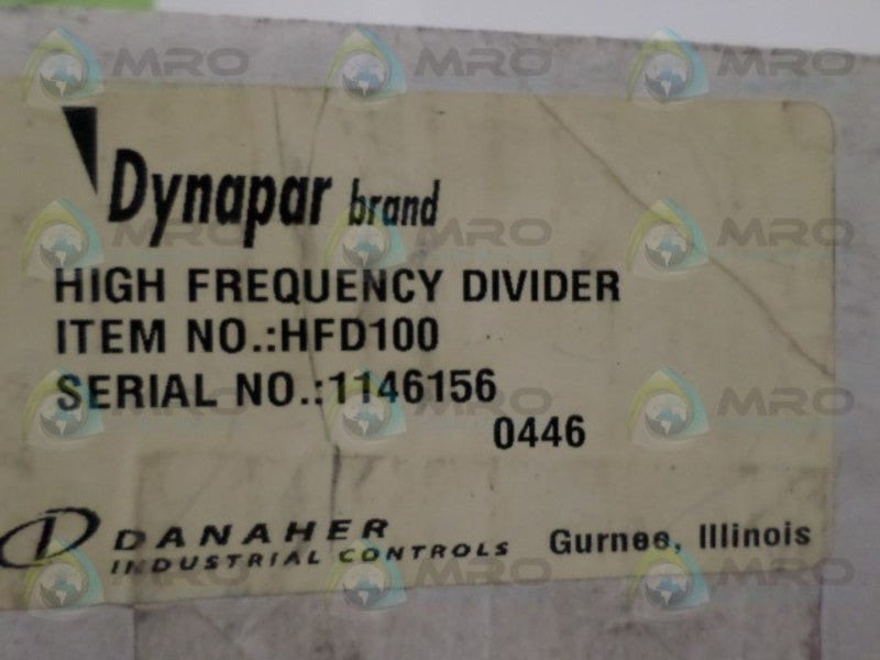 DYNAPAR HFD100 HIGH FREQUENCY FLOW DIVIDER NSMP