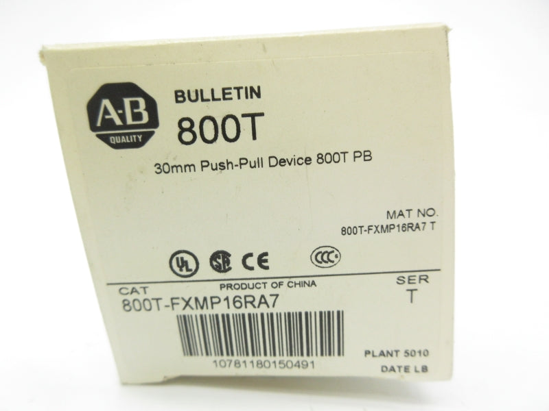 ALLEN BRADLEY 800T-FXMP16RA7 SER. T 120VAC (WH) NSMP
